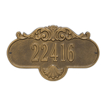 Rochelle Address Plaque with a Antique Brass Finish, Standard Wall Mount with One Line of Text