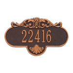 Rochelle Address Plaque with a Antique Copper Finish, Standard Wall Mount with One Line of Text