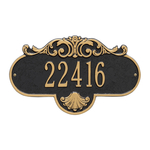 Rochelle Address Plaque with a Black & Gold Finish, Standard Wall Mount with One Line of Text