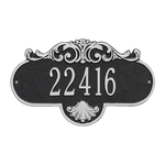 Rochelle Address Plaque with a Black & Silver Finish, Standard Wall Mount with One Line of Text