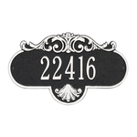 Rochelle Address Plaque with a Black & White Finish, Standard Wall Mount with One Line of Text