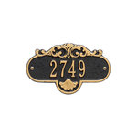 Rochelle Address Plaque with a Black & Gold Petite Wall Mount with One Line of Text