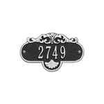 Rochelle Address Plaque with a Black & Silver Petite Wall Mount with One Line of Text