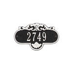 Rochelle Address Plaque with a Black & White Petite Wall Mount with One Line of Text
