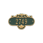 Rochelle Address Plaque with a Green & Gold Petite Wall Mount with One Line of Text