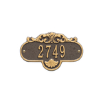 Rochelle Address Plaque with a Bronze & Gold Petite Wall Mount with One Line of Text