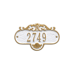Rochelle Address Plaque with a White & Gold Petite Wall Mount with One Line of Text
