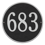15 in. Round Black & Silver Wall Plaque with One Line of Text