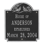 Cardinal Wedding Plaque Black & Silver Finish, Standard Wall Mount with Two Lines of Text