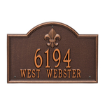 Bayou Vista Address Plaque with a Antique Copper Finish, Standard Wall Mount with Two Lines of Text