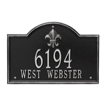 Bayou Vista Address Plaque with a Black & Silver Finish, Standard Wall Mount with Two Lines of Text