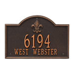 Bayou Vista Address Plaque with a Oil Rubbed Bronze Finish, Standard Wall Mount with Two Lines of Text