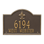 Bayou Vista Address Plaque with a Bronze & Gold Finish, Standard Wall Mount with Two Lines of Text