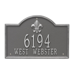Bayou Vista Address Plaque with a Pewter Silver Finish, Standard Wall Mount with Two Lines of Text