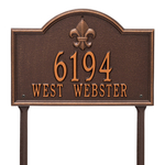 Bayou Vista Address Plaque with a Antique Copper Finish, Standard Lawn with Two Lines of Text