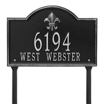 Bayou Vista Address Plaque with a Black & Silver Finish, Standard Lawn with Two Lines of Text