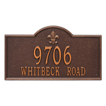 Bayou Vista Address Plaque with a Antique Copper Finish, Estate Wall Mount with Two Lines of Text