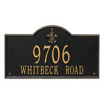 Bayou Vista Address Plaque with a Black & Gold Finish, Estate Wall Mount with Two Lines of Text