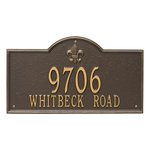 Bayou Vista Address Plaque with a Bronze & Gold Finish, Estate Wall Mount with Two Lines of Text