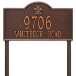 Bayou Vista Address Plaque with a Antique Copper Finish, Estate Lawn with Two Lines of Text