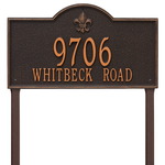 Bayou Vista Address Plaque with a Oil Rubbed Bronze Finish, Estate Lawn with Two Lines of Text