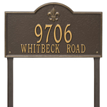 Bayou Vista Address Plaque with a Bronze & Gold Finish, Estate Lawn with Two Lines of Text