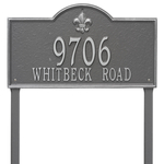 Bayou Vista Address Plaque with a Pewter Silver Finish, Estate Lawn with Two Lines of Text