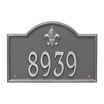 Bayou Vista Address Plaque with a Pewter Silver Finish, Standard Wall Mount with One Line of Text