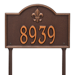 Bayou Vista Address Plaque with a Antique Copper Finish, Standard Lawn Size with One Line of Text