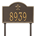 Bayou Vista Address Plaque with a Bronze & Gold Finish, Standard Lawn Size with One Line of Text