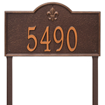 Bayou Vista Address Plaque with a Antique Copper Finish, Estate Lawn Size with One Line of Text