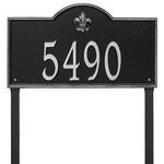 Bayou Vista Address Plaque with a Black & Silver Finish, Estate Lawn Size with One Line of Text