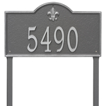Bayou Vista Address Plaque with a Pewter Silver Finish, Estate Lawn Size with One Line of Text