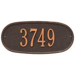 Oval Plaque with a Oil Rubbed Bronze Finish, Standard Wall Mount with One Line of Text