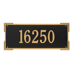 Rectangle Shape Address Plaque Named Roanoke with a Black & Gold Finish, Estate Wall with One Line of Text