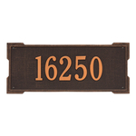 Rectangle Shape Address Plaque Named Roanoke with a Oil Rubbed Bronze Finish, Estate Wall with One Line of Text