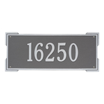 Rectangle Shape Address Plaque Named Roanoke with a Pewter & Silver Finish, Estate Wall with One Line of Text