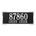 Rectangle Shape Address Plaque Named Roanoke with a Black & White Finish, Estate Wall with Two Lines of Text