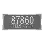 Rectangle Shape Address Plaque Named Roanoke with a Pewter & Silver Finish, Estate Wall with Two Lines of Text