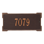 Rectangle Shape Address Plaque Named Roanoke with a Antique Copper Finish, Standard Wall with One Line of Text