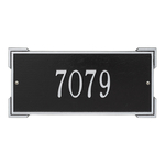 Rectangle Shape Address Plaque Named Roanoke with a Black & Silver Finish, Standard Wall with One Line of Text