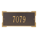 Rectangle Shape Address Plaque Named Roanoke with a Bronze & Gold Finish, Standard Wall with One Line of Text
