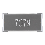 Rectangle Shape Address Plaque Named Roanoke with a Pewter & Silver Finish, Standard Wall with One Line of Text