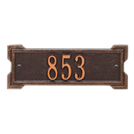 Rectangle Shape Address Plaque Named Roanoke with a Antique Copper Plaque Petite Wall with One Line of Text