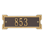Rectangle Shape Address Plaque Named Roanoke with a Bronze & Gold Plaque Petite Wall with One Line of Text