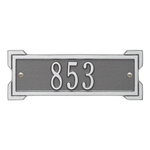 Rectangle Shape Address Plaque Named Roanoke with a Pewter & Silver Plaque Petite Wall with One Line of Text