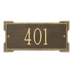 Rectangle Shape Address Plaque Named Roanoke with a Antique Brass Plaque Mini Wall with One Line of Text