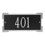 Rectangle Shape Address Plaque Named Roanoke with a Black & Silver Plaque Mini Wall with One Line of Text