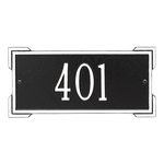 Rectangle Shape Address Plaque Named Roanoke with a Black & White Plaque Mini Wall with One Line of Text