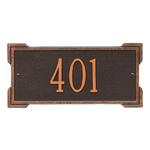 Rectangle Shape Address Plaque Named Roanoke with a Oil Rubbed Bronze Plaque Mini Wall with One Line of Text